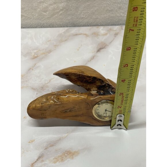 Wood Clock Natural Edge Signed Glen Schaff Artist Abstract Lightweight VTG READ - Picture 12 of 13